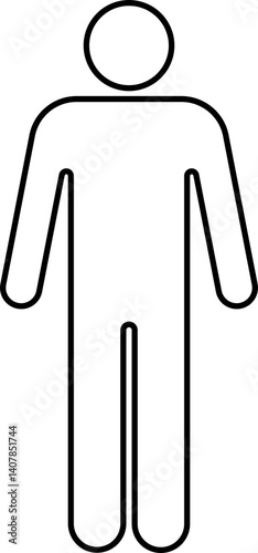 Line-drawn male icon. Line-drawn male figure in transparent PNG format. Male symbol PNG. For male gender symbol themes.