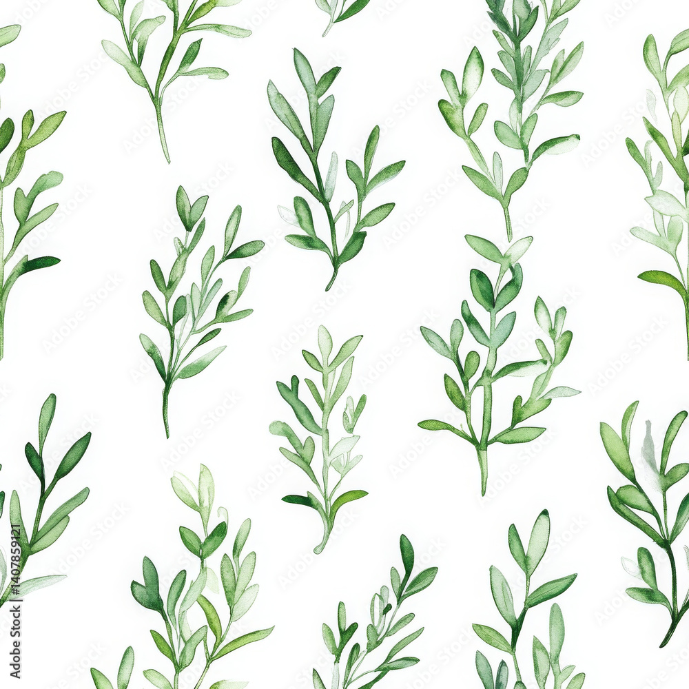 Fototapeta premium Green leaves create serene pattern, radiating fresh, calming vibe