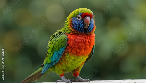 Beautiful colorful parrot lorikeet bird perched wildlife photography exotic pet birdwatching avian species photo