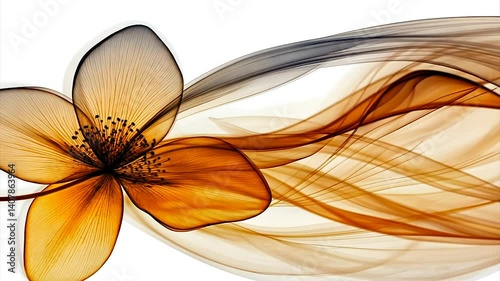 Abstract Orange Flower Design
