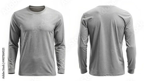 Blank gray long sleeve t-shirt mockup
