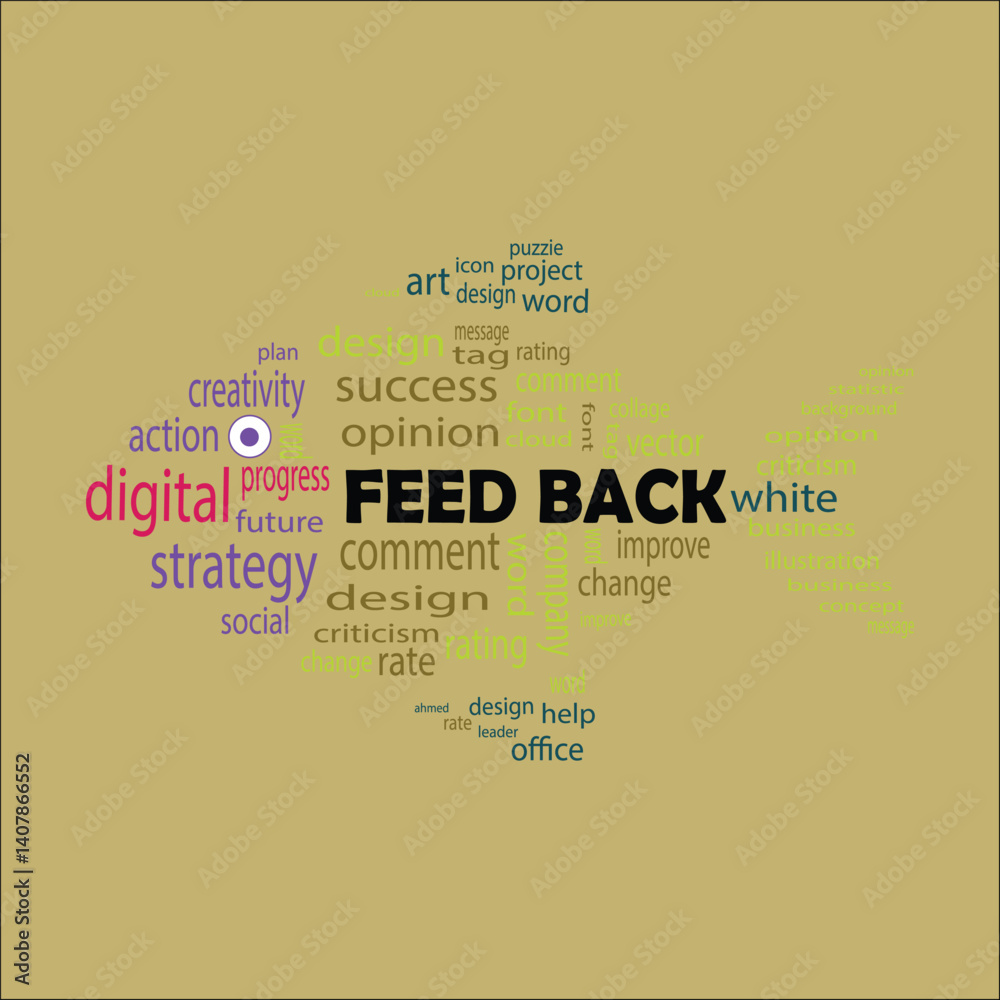 Fototapeta premium Word Cloud with Feedback background design. 