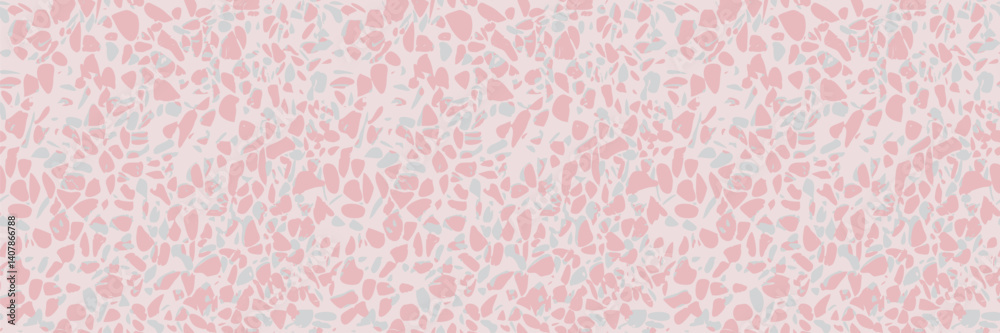 Seamless pink terrazzo pattern with marble texture. Modern abstract vector design