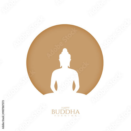 Happy Vesak Day, Buddha Purnima wishes greetings with buddha and lotus illustration. Happy Buddha Purnima, Happy Vesak Day, wishes greetings with a buddha minimal vector illustration. 