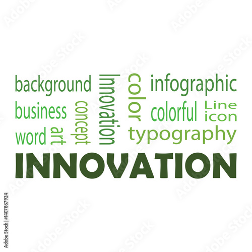Word Cloud with Innovation background design.