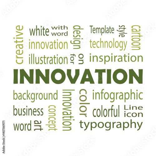 Word Cloud with Innovation background design.