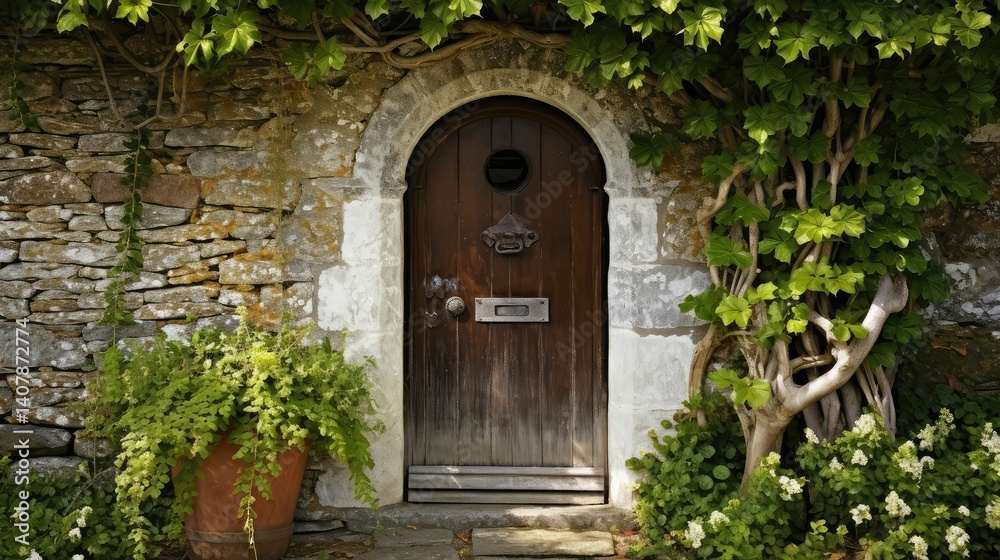 Fototapeta premium brown house doorway