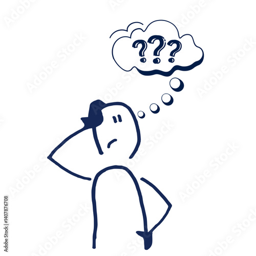 vector illustration of a character wondering
