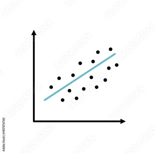 Correlation linear regression. Positive and negative correlation icon