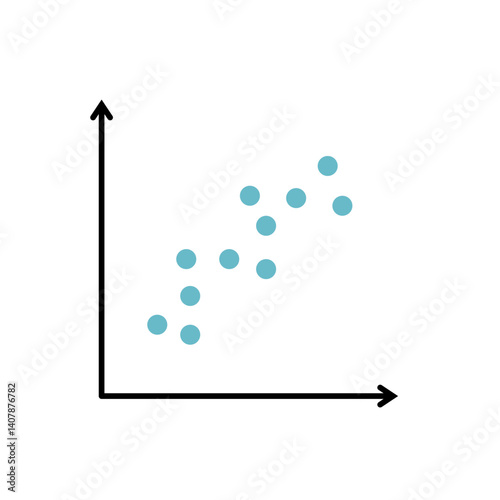 Correlation linear regression. Positive and negative correlation icon