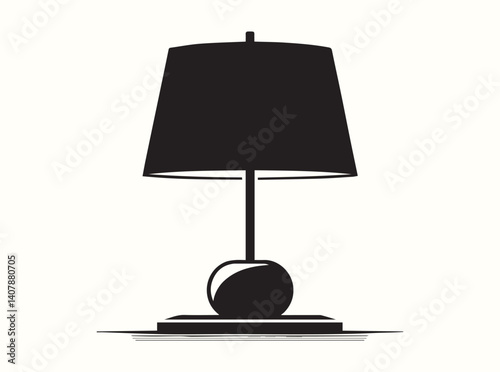 Isolated Silhouette of a Modern Floor Lamp