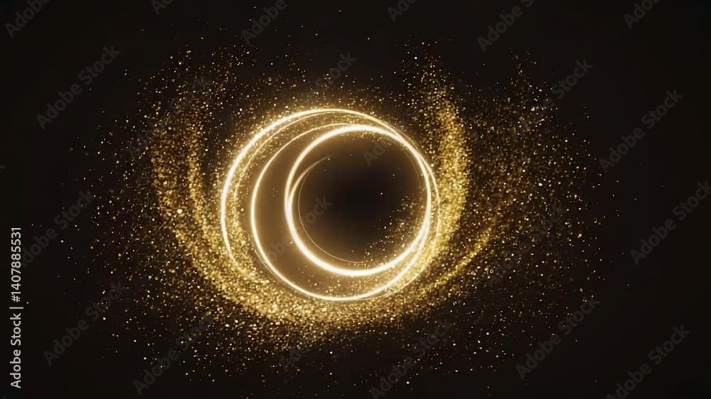Abstract golden spiral swirling light graphic design background Abstract golden spiral swirling light graphic design background