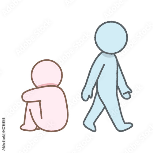 vector illustration of character image being hostile with his friend