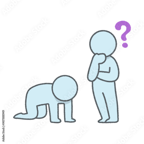vector illustration of character image wondering why his friend is down