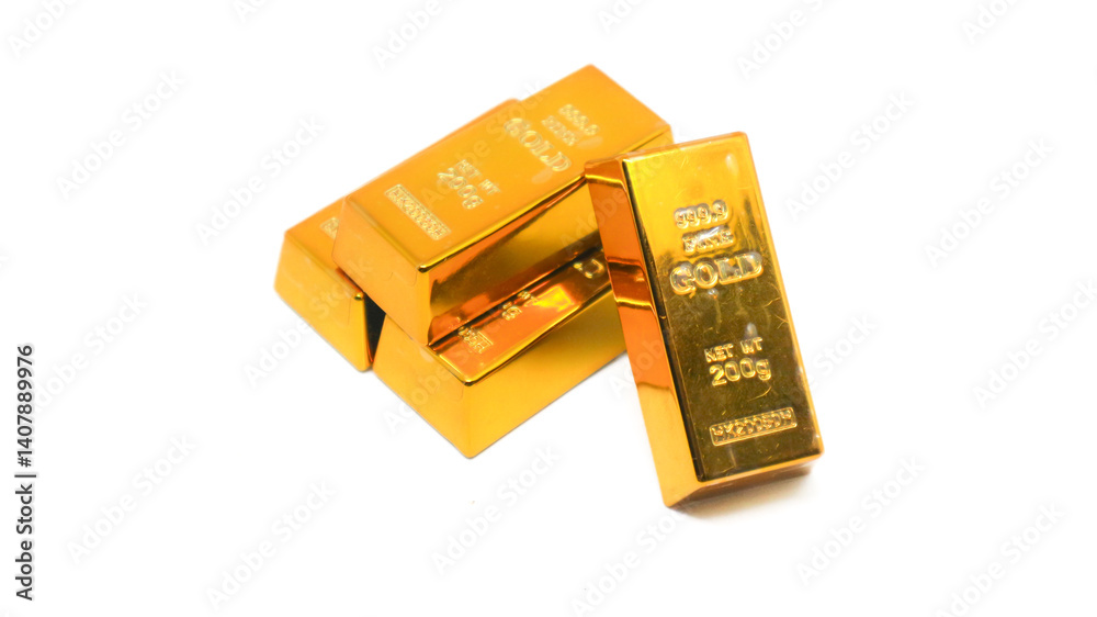 shiny gold bullion isolated on white background. jewelry. currency. future savings. exchange tool. investment. financial concept shiny gold bullion isolated on white background. jewelry. currency. future savings. exchange tool. investment. financial concept