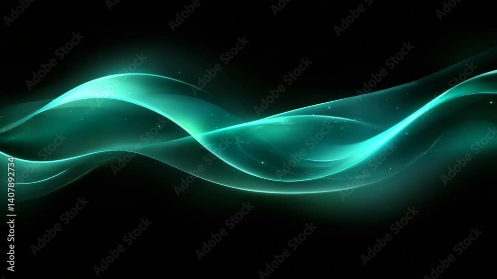 Elegant glowing turquoise wave abstract background video perfect for presentations Elegant glowing turquoise wave abstract background video perfect for presentations