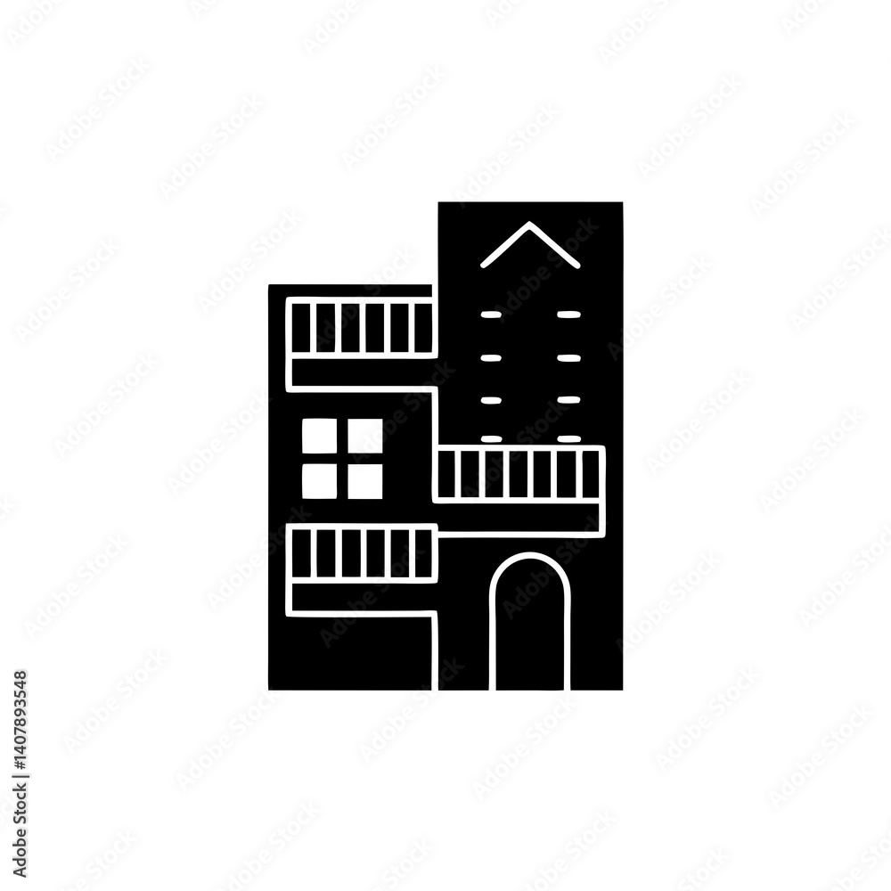 creative details Apartment Building Icon Vector Illustration creative details Apartment Building Icon Vector Illustration