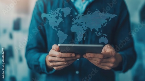 Wallpaper Mural Person reviewing a successful international payment completed with Ripple technology, seamless crossborder transactions Torontodigital.ca