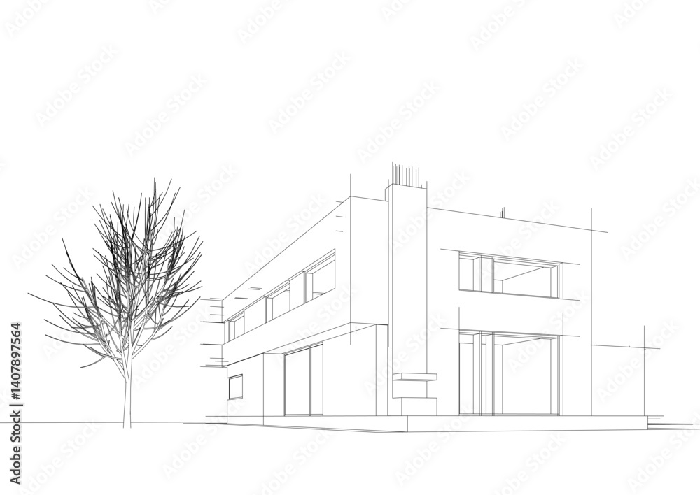 sketch of house sketch of house