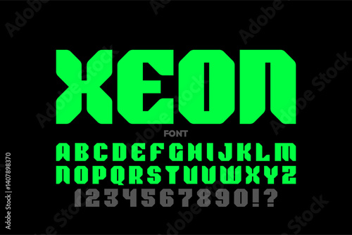Obraz na płótnie XEON. Modern style font, alphabet letters and numbers vector illustration w salonie
