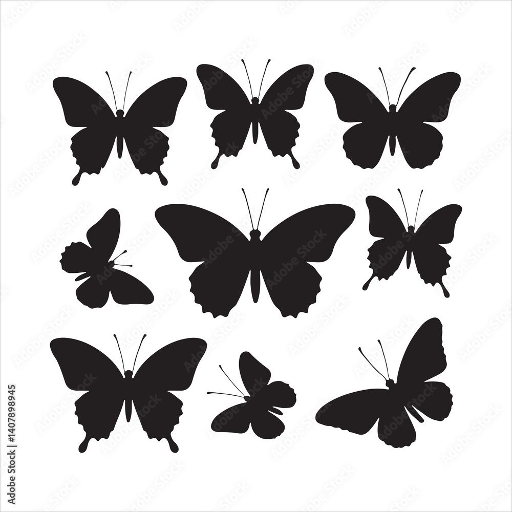 Silhouette butterfly vector style bundle Silhouette butterfly vector style bundle