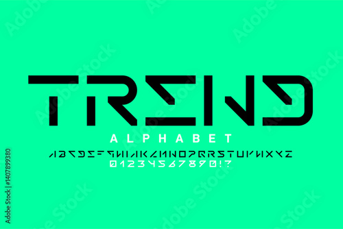 Obraz na płótnie Trend. Modern style font, alphabet letters and numbers vector illustration w salonie