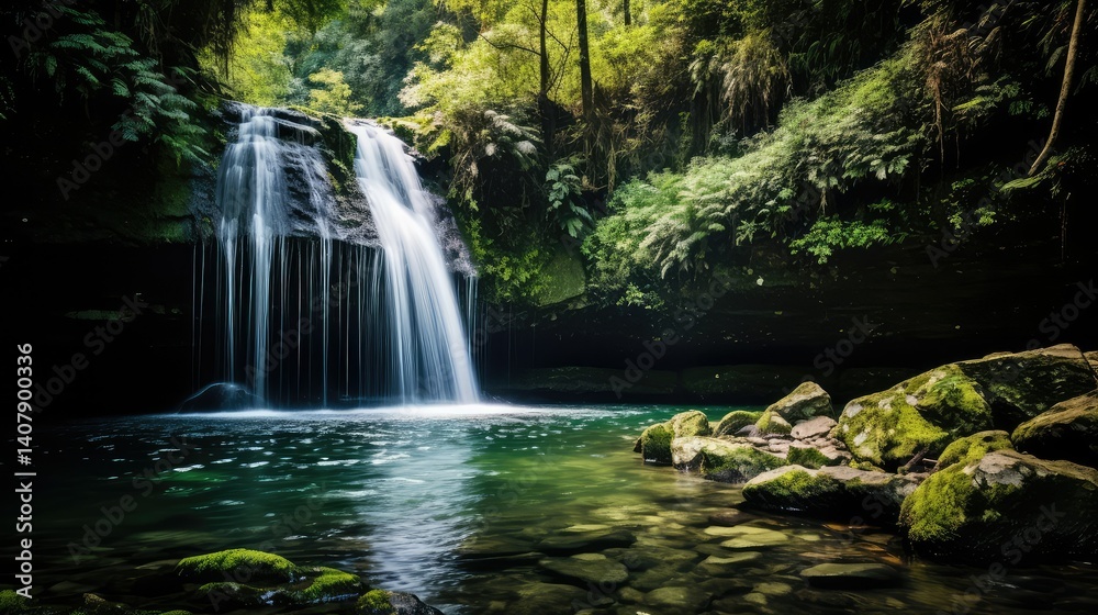 Fototapeta premium cliff water forest