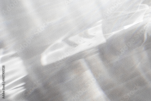 Abstarct sunlight shadows background with flare and glare top view. Natural abstarct aesthetic mockup with caustic effects for design and presentation.