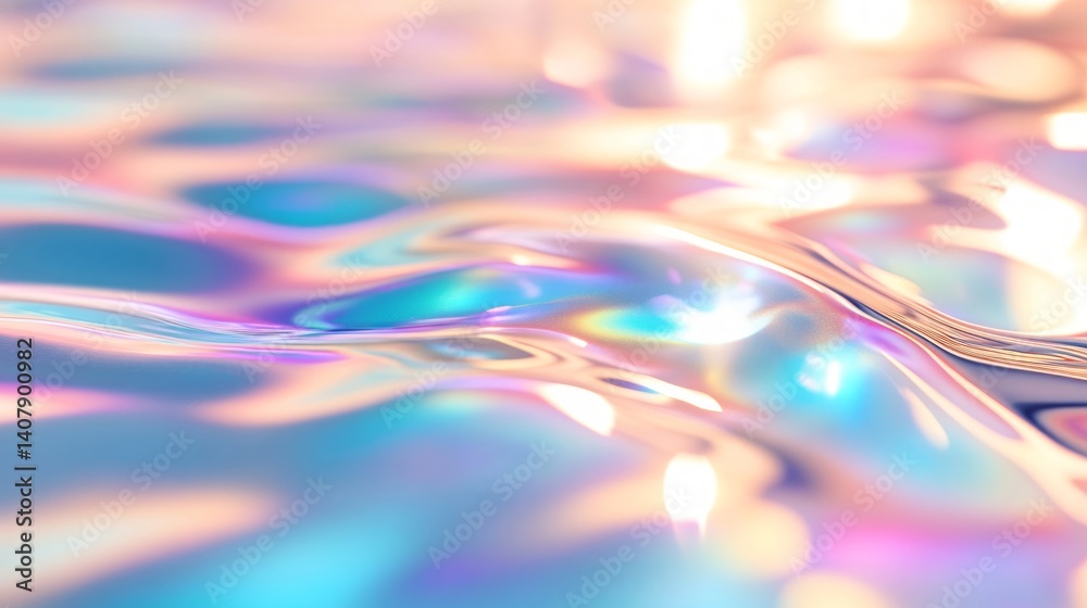 Close-up of glossy iridescent slime with pastel shimmer and soft lighting Close-up of glossy iridescent slime with pastel shimmer and soft lighting