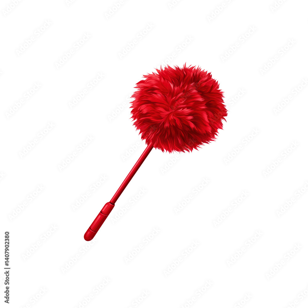 Red Feather Duster on Transparent background - Cleaning Supplies Product Shot Red Feather Duster on Transparent background - Cleaning Supplies Product Shot