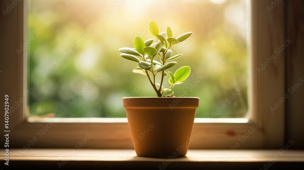 Fototapeta premium cozy small plant growing