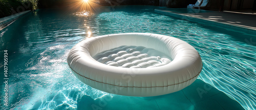 Pool float lounger inflatable water summer vacation relaxation leisure
