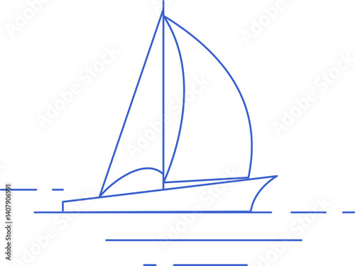 Linear sailboat icon