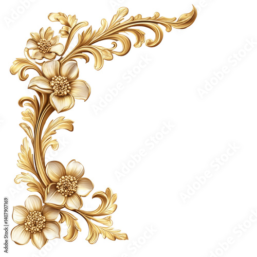 Wallpaper Mural Gold Foil Ornaments on transparent background Torontodigital.ca