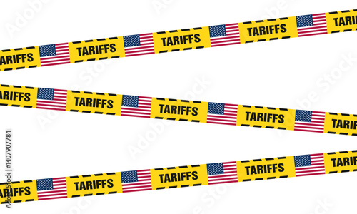 Economic tariffs symbol and government taxation or punitive tariff trade policy or duties imposed on imports and exports by a government on imported or exported goods