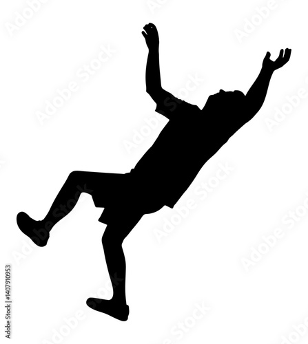 Falling person silhouette. Vector illustration