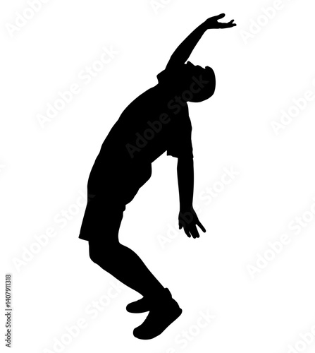 Falling person silhouette. Vector illustration