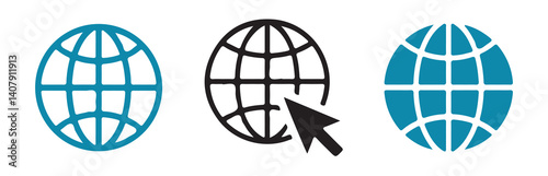 Website icon set. Web icons vector. go to our website sign. online www website icon sheet. Vector. Illustration 