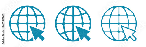Website icon set. Web icons vector. go to our website sign. online www website icon sheet. Vector. Illustration 