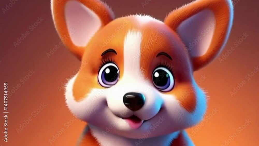3D niedlicher Corgi