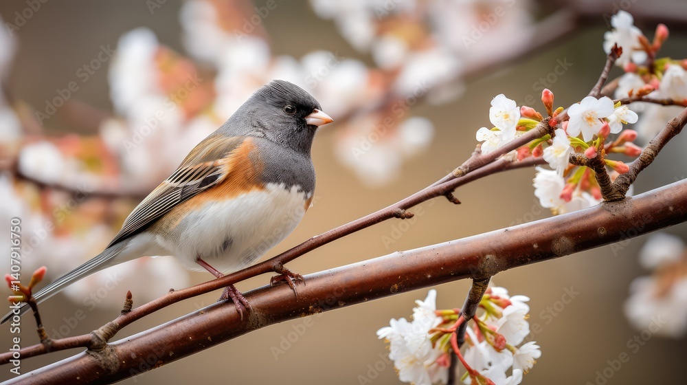 Obraz premium springtime dark eyed junco