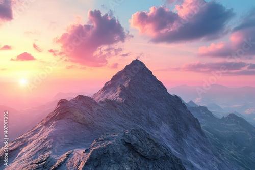 Majestic mountain sunset