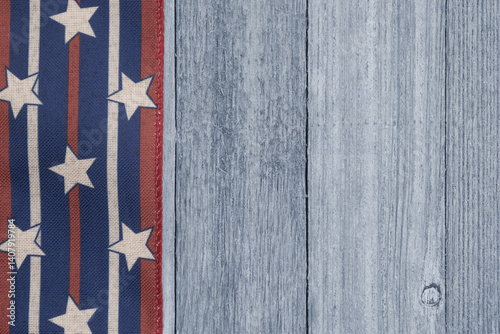 Retro USA red, white and blue stars on wood American background