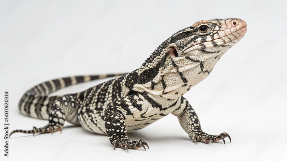 Obraz premium Argentine Black and White Tegu on studio background
