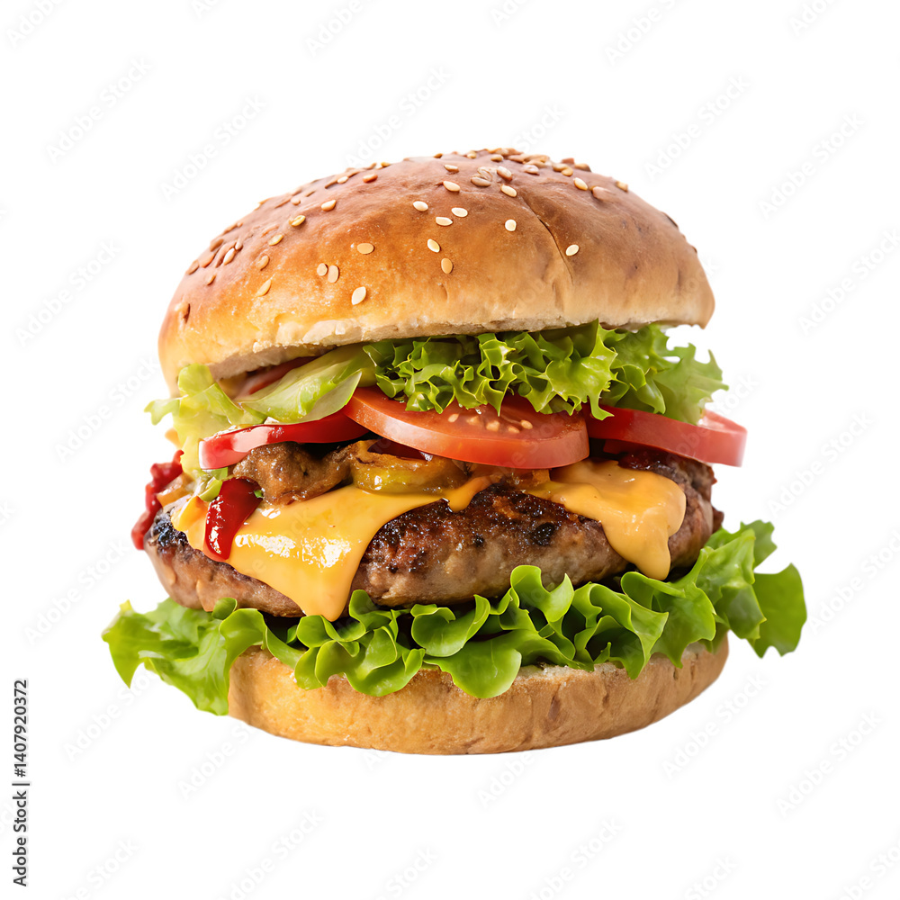 Burger isolated on a transparent background Burger isolated on a transparent background
