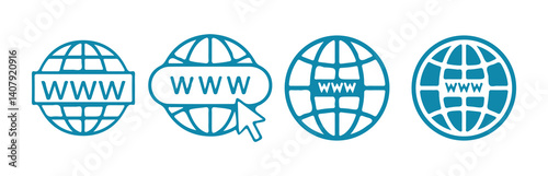 Online www website icon. Vector Illustration 