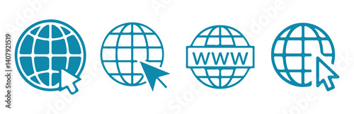 Website icon set. Www icons collection. Go to web icon symbol. Vector. Illustration EPS 10