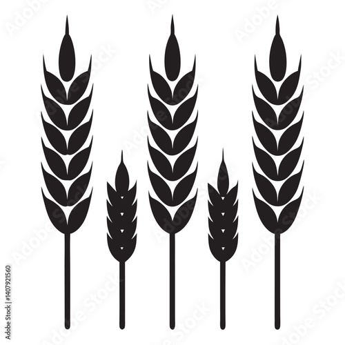 Wheat icon set. Wheat silhouette 