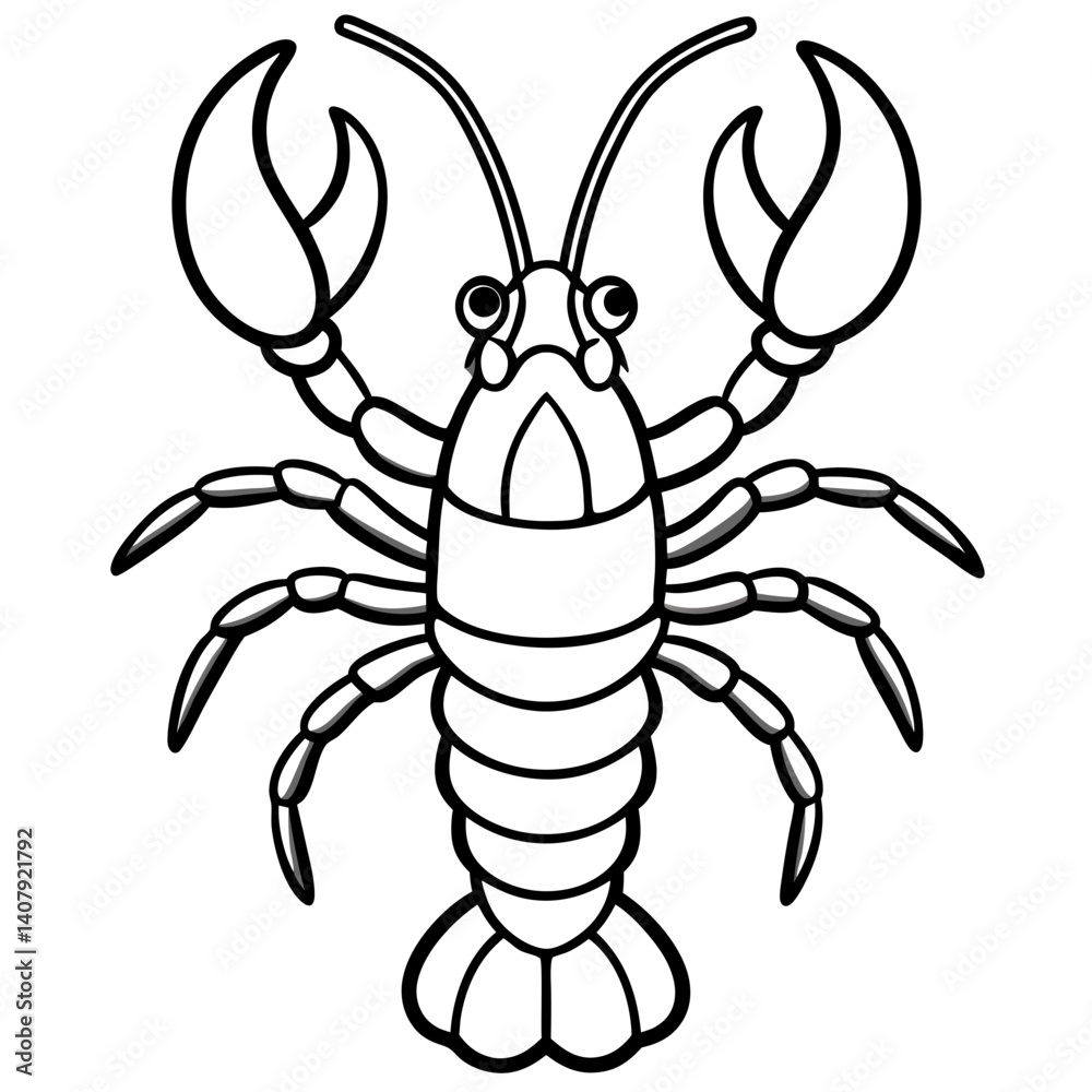 Modern Lobster Line Art Graphic