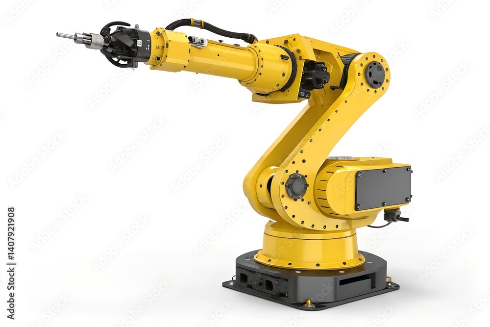 Industrial Robotic Arm Yellow Machine Automation Technology High tech Manufacturing Equipment Industrial Robotic Arm Yellow Machine Automation Technology High tech Manufacturing Equipment